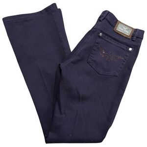 Marc Aurel Denim Women’s 4 36 Dark Purple Rhinestone Back Pockets Bootcut Jeans